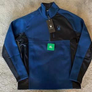 NWT Men’s XL Spyder Quarter Zip - Blue/Black